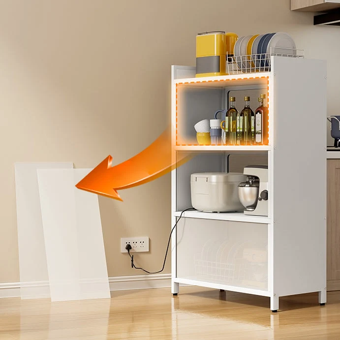 Libreria standard Glam con schienale chiuso metallo e armadietti Clearhalo