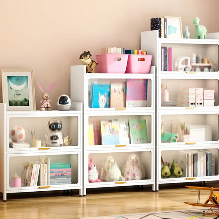 Libreria standard Glam con schienale chiuso metallo e armadietti Clearhalo