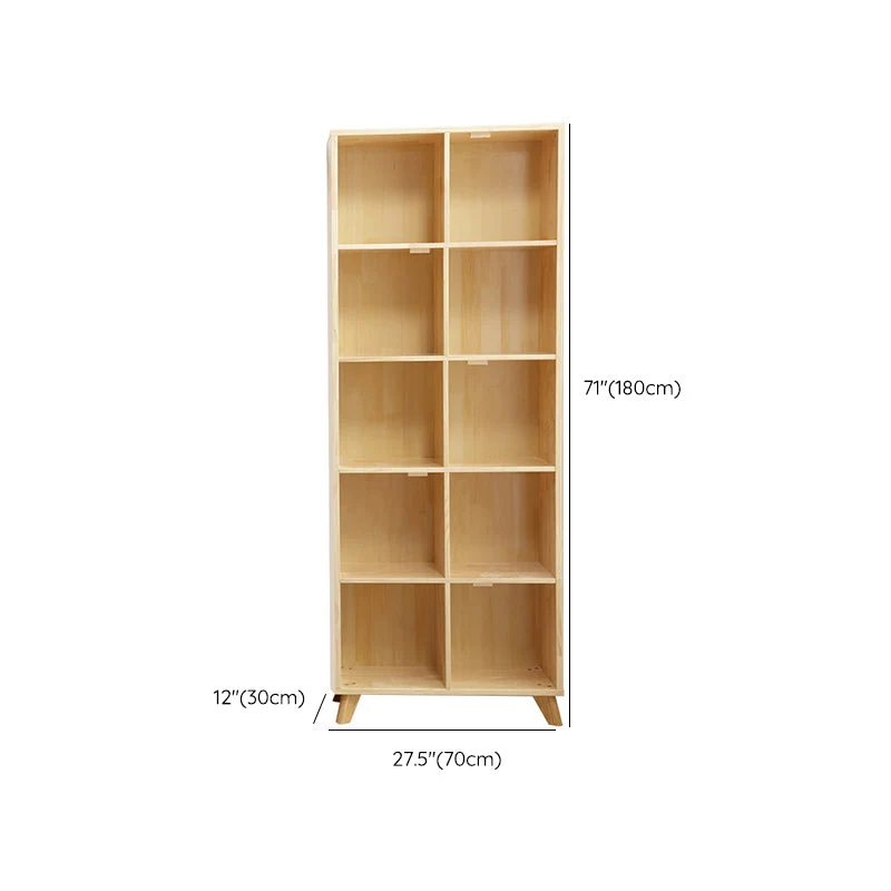 Libreria standard legno con schienale chiuso e ripiani naturali Clearhalo