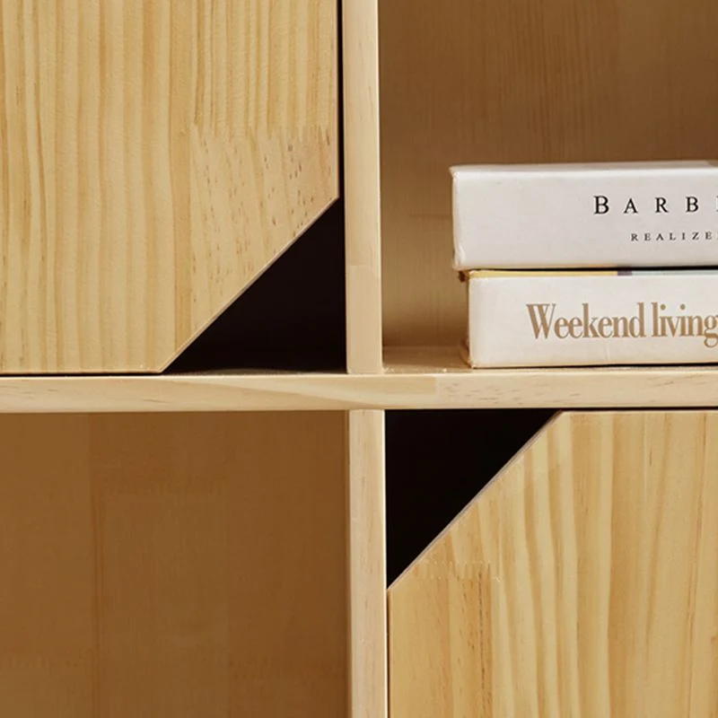 Libreria standard legno con schienale chiuso e ripiani naturali Clearhalo