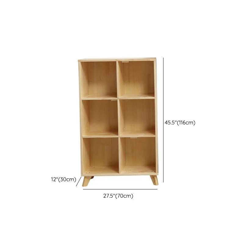 Libreria standard legno con schienale chiuso e ripiani naturali Clearhalo