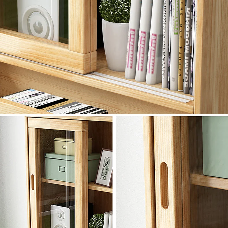 Libreria standard legno con schienale chiuso stile moderno con armadietti Clearhalo
