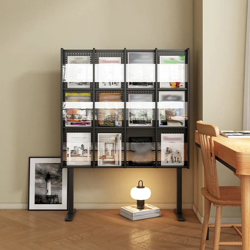 Libreria standard metallo con schienale chiuso stile moderno con ripiani Clearhalo