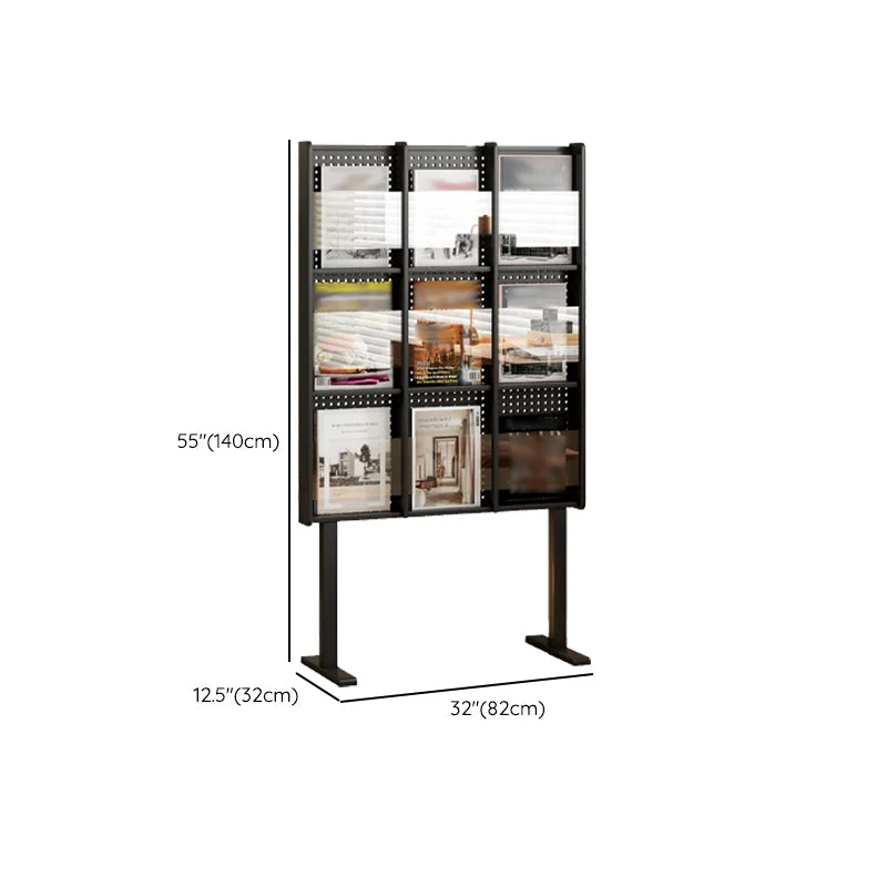 Libreria standard metallo con schienale chiuso stile moderno con ripiani Clearhalo