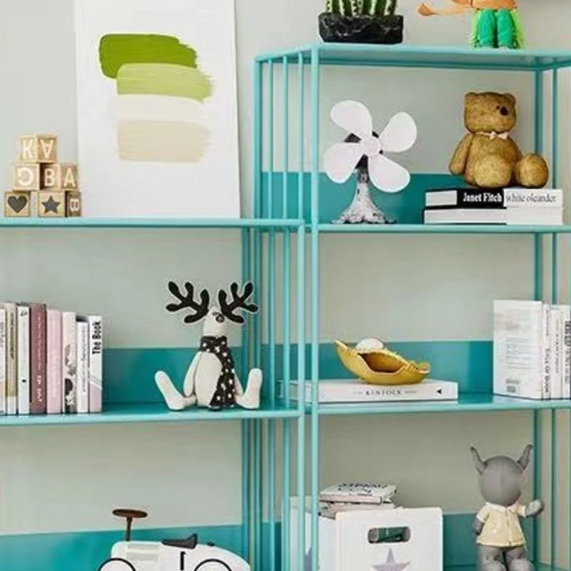 Libreria standard metallo Libreria scandinava con schienale aperto e ripiani Clearhalo