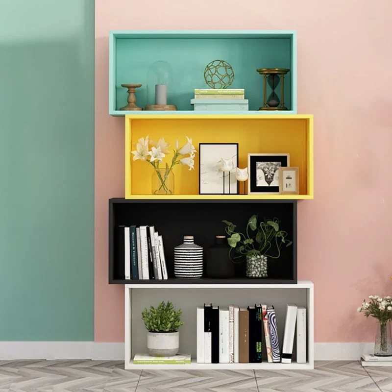 Libreria standard scandinava derivati del legno con schienale chiuso e armadietti Clearhalo