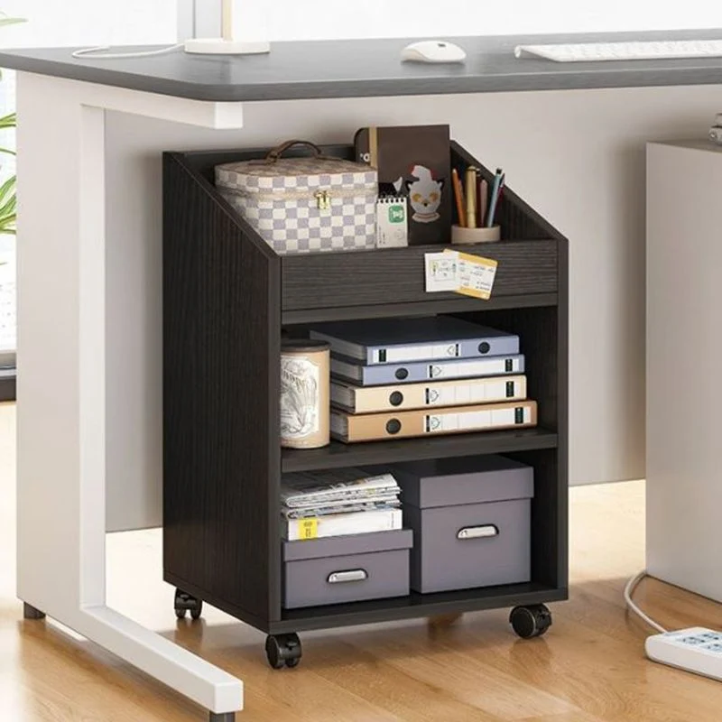 Libreria stile moderno per la casa, legno, con ruote piroettanti Clearhalo
