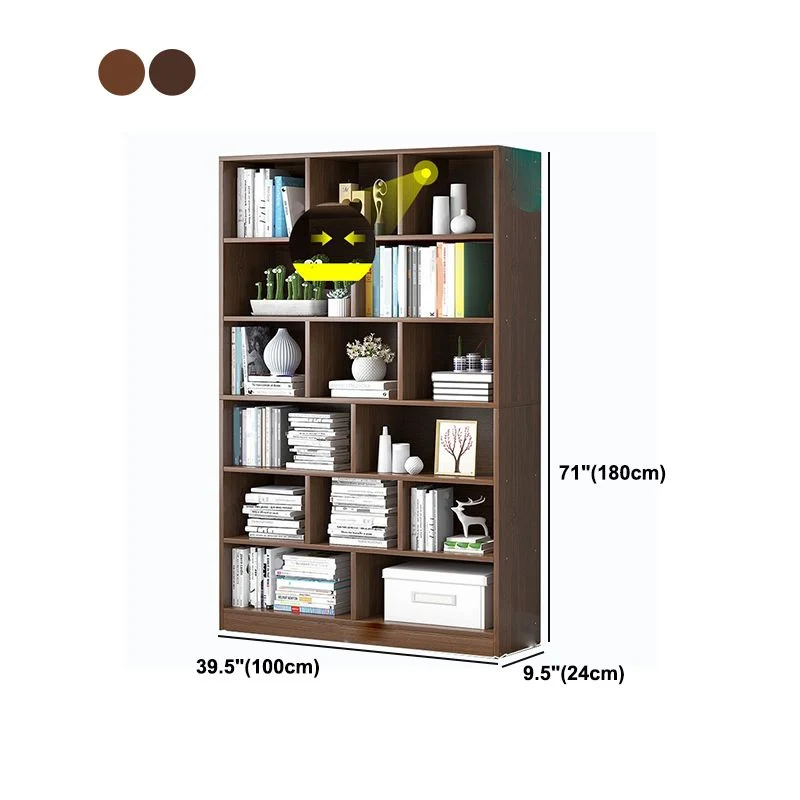 Libreria stile scandinavo Libreria legno ingegnerizzato per sala studio, ufficio domestico Clearhalo