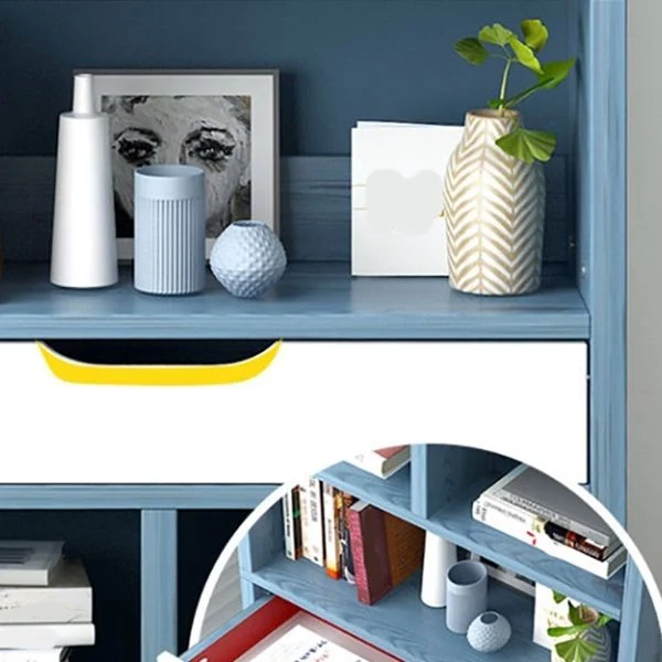 Libreria stile scandinavo Libreria legno ingegnerizzato per sala studio, ufficio domestico Clearhalo