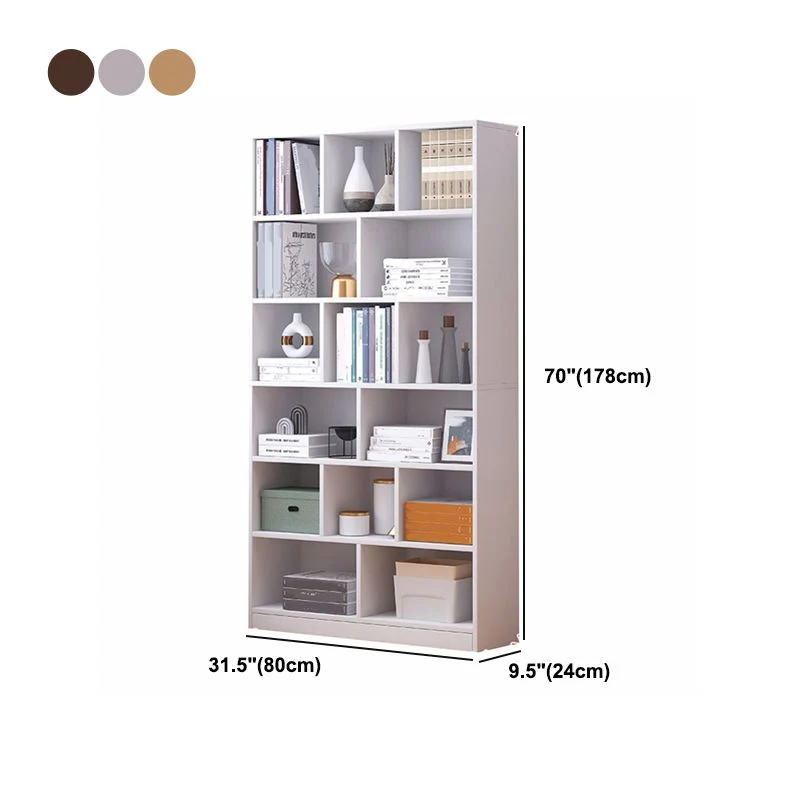 Libreria stile scandinavo Libreria legno ingegnerizzato per sala studio, ufficio domestico Clearhalo