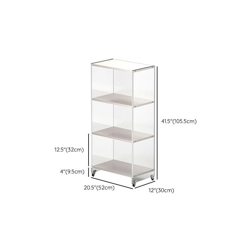 Libreria verticale acrilico con schienale chiuso, stile moderno, per ufficio Clearhalo