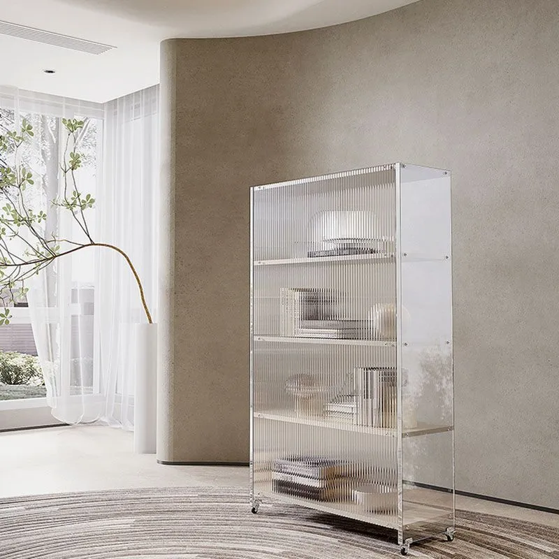 Libreria verticale acrilico con schienale chiuso, stile moderno, per ufficio Clearhalo