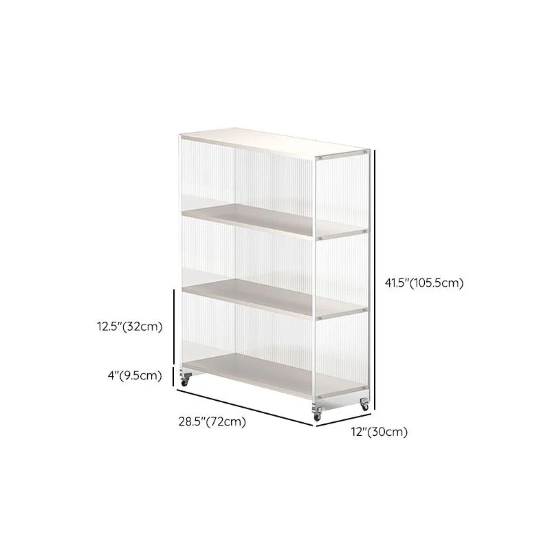 Libreria verticale acrilico con schienale chiuso, stile moderno, per ufficio Clearhalo