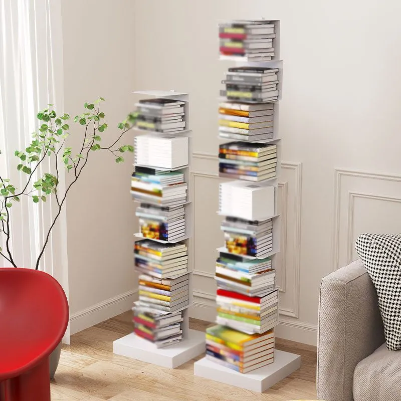 Libreria verticale angolare moderna Libreria bianca e nera con schienale chiuso Clearhalo