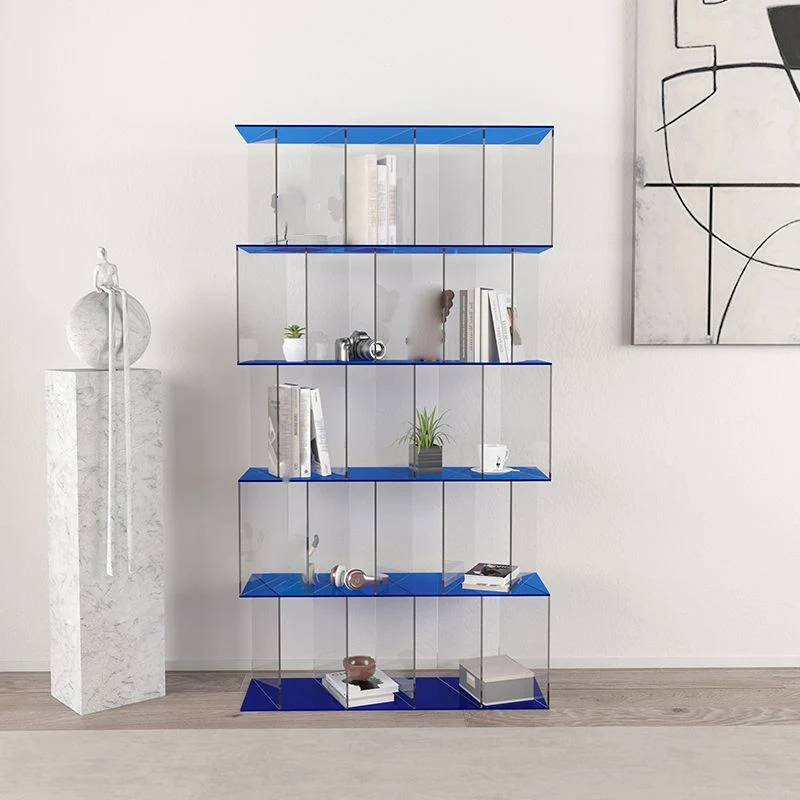 Libreria verticale contemporanea con schienale aperto, libreria acrilico con ripiani Clearhalo