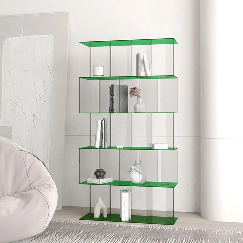 Libreria verticale contemporanea con schienale aperto, libreria acrilico con ripiani Clearhalo