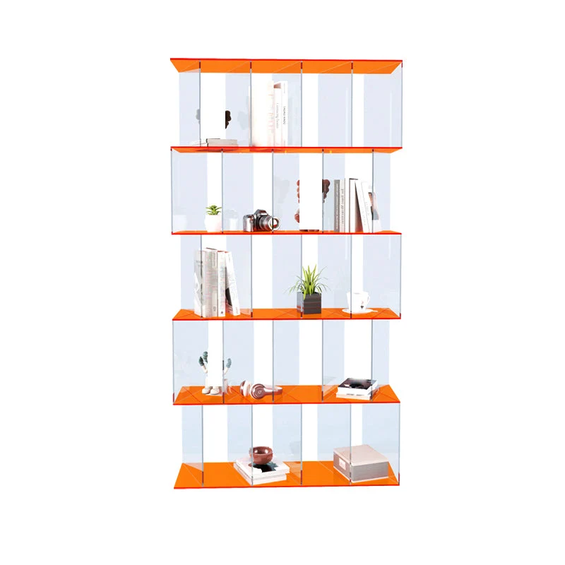 Libreria verticale contemporanea con schienale aperto, libreria acrilico con ripiani Clearhalo