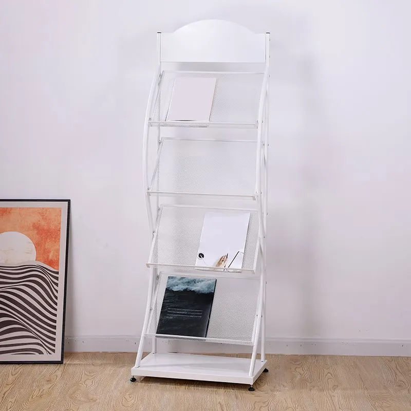 Libreria verticale contemporanea metallo Libreria con schienale chiuso e ripiani Clearhalo