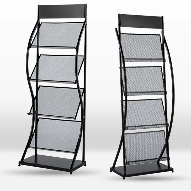 Libreria verticale contemporanea metallo Libreria con schienale chiuso e ripiani Clearhalo