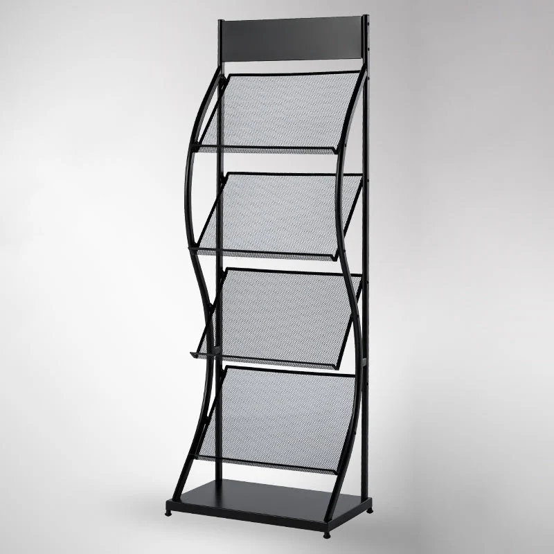Libreria verticale contemporanea metallo Libreria con schienale chiuso e ripiani Clearhalo