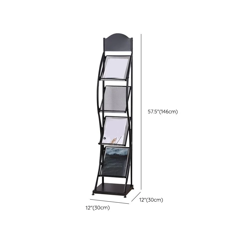 Libreria verticale contemporanea metallo Libreria con schienale chiuso e ripiani Clearhalo