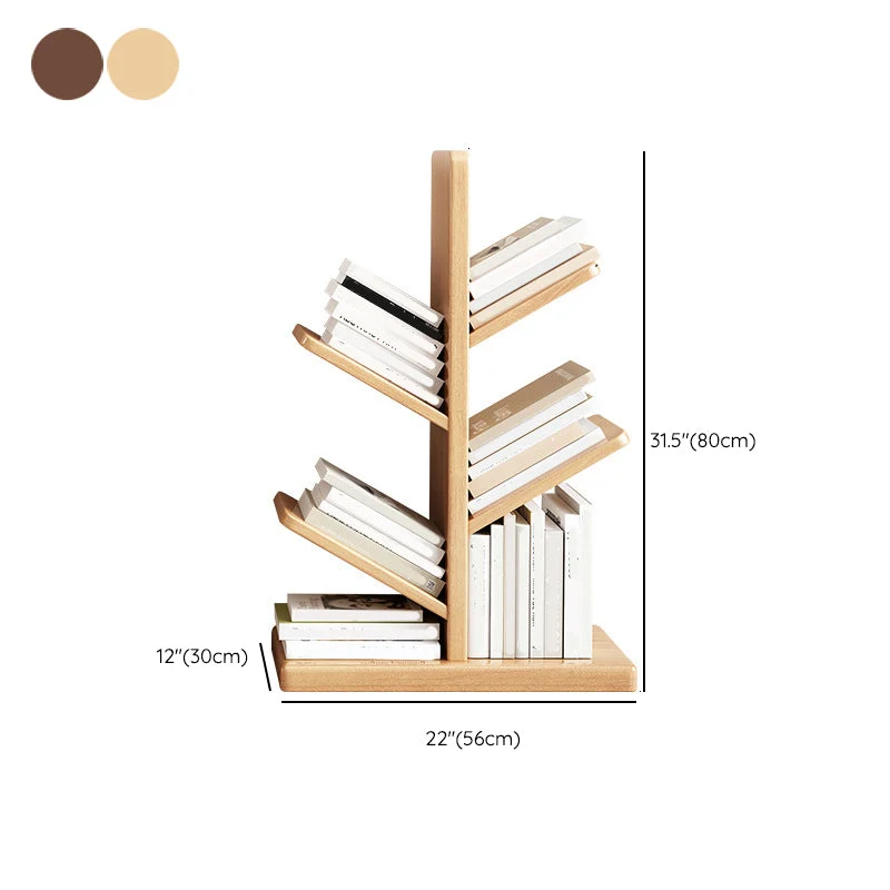 Libreria verticale scandinava legno con schienale aperto e ripiani Clearhalo
