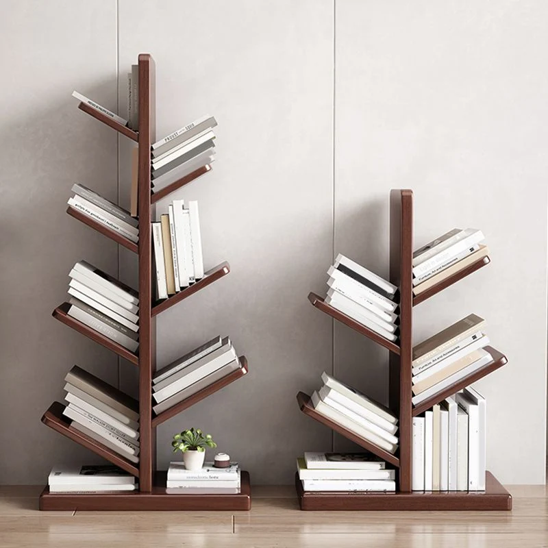 Libreria verticale scandinava legno con schienale aperto e ripiani Clearhalo
