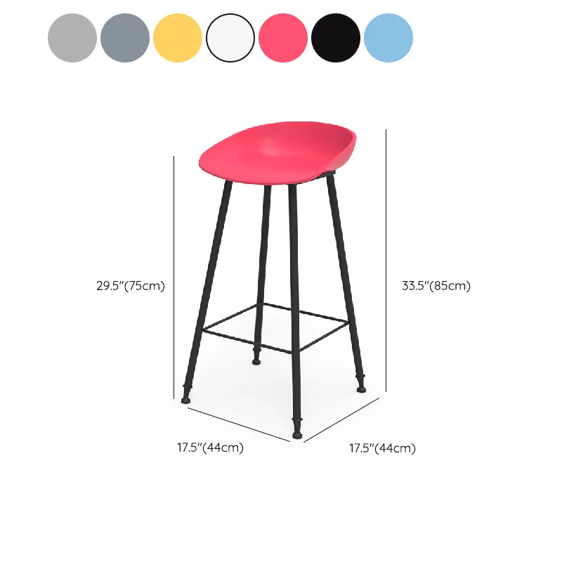 Lussuoso sgabello da bar metallo con schienale alto, senza braccioli, con sedile plastica Clearhalo