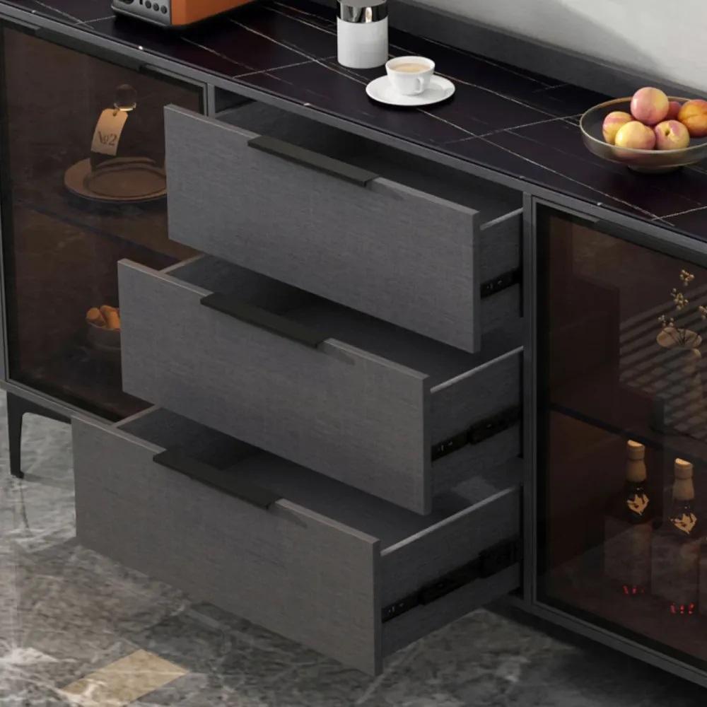 Madia Stile Moderno Madia Pietra Sinterizzata con Cassetti per Soggiorno Clearhalo