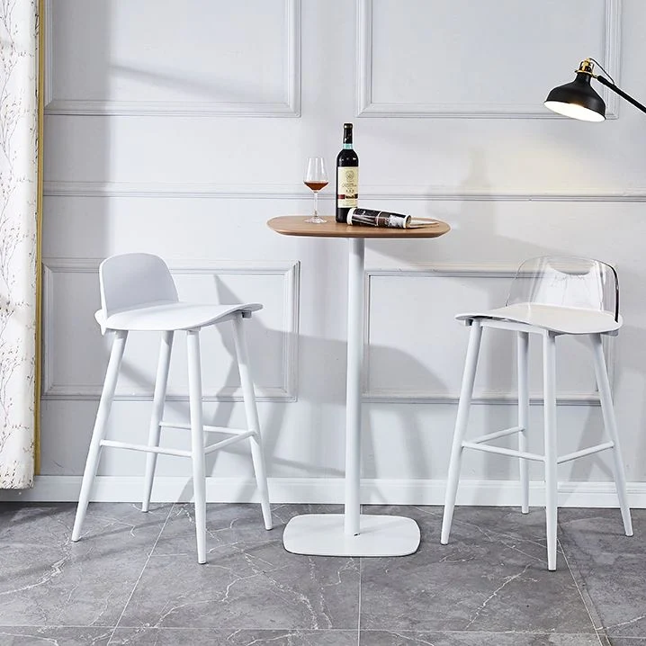 Milk Tea Shop Sgabello con schienale basso Sgabello da bar scandinavo plastica con finitura opaca Clearhalo
