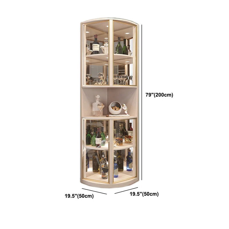 Mobile angolare moderno legno con ante vetro per bagno Clearhalo
