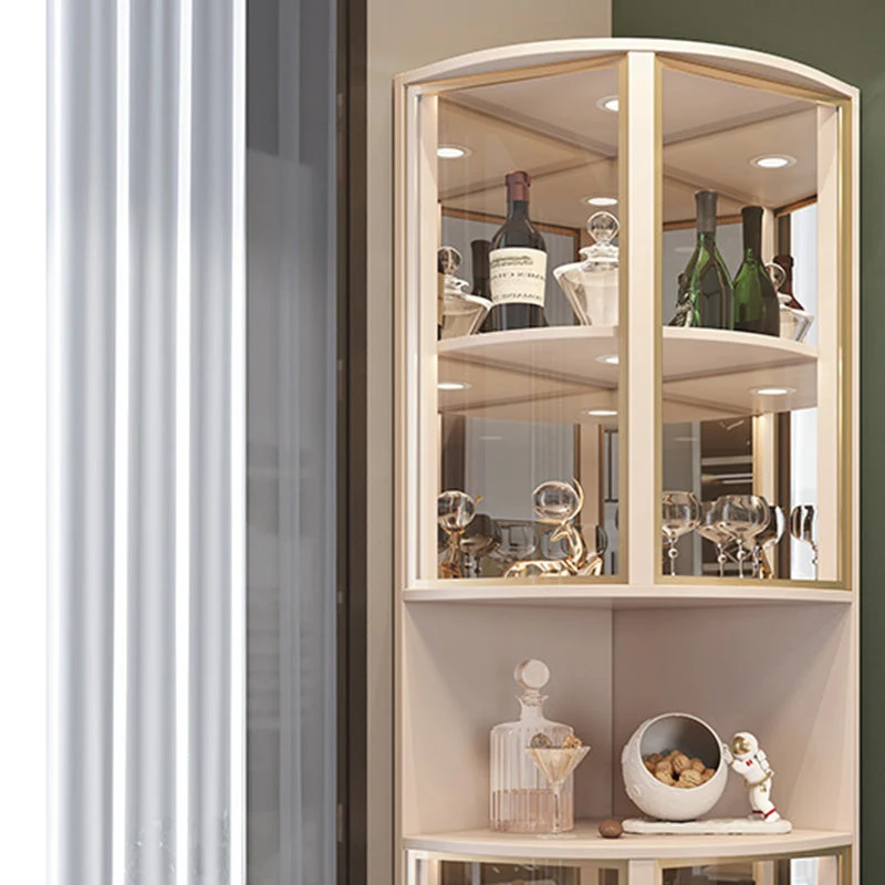 Mobile angolare moderno legno con ante vetro per bagno Clearhalo
