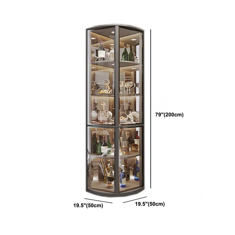 Mobile angolare moderno legno con ante vetro per bagno Clearhalo