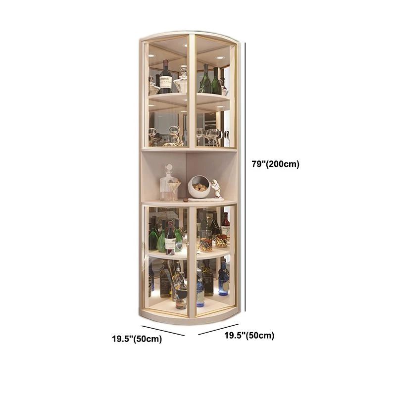 Mobile angolare moderno legno con ante vetro per bagno Clearhalo