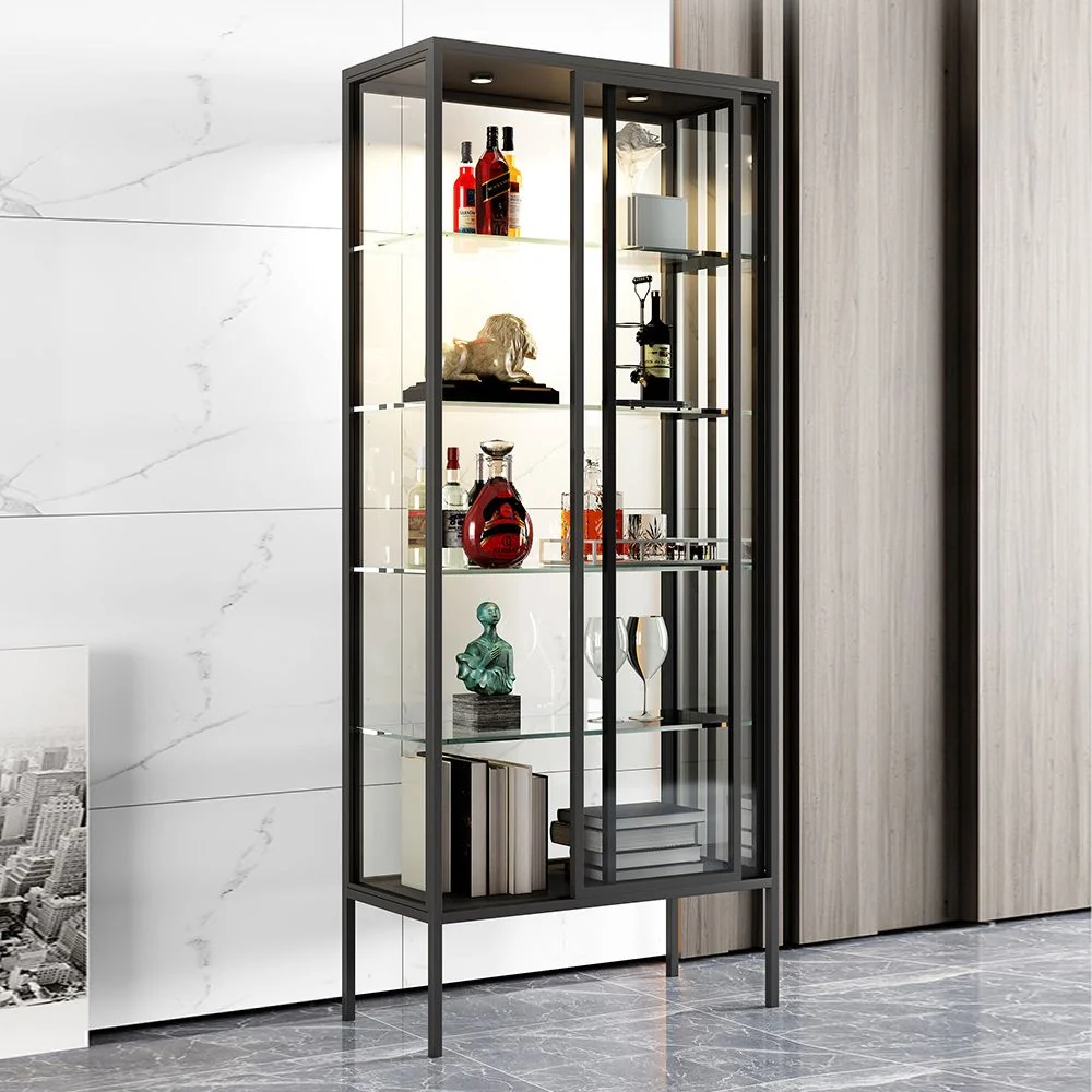 Mobile buffet Glam Curio con ante vetro e metallo per soggiorno Clearhalo