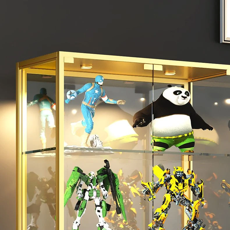 Mobile buffet Glam Curio con ante vetro e metallo per soggiorno Clearhalo