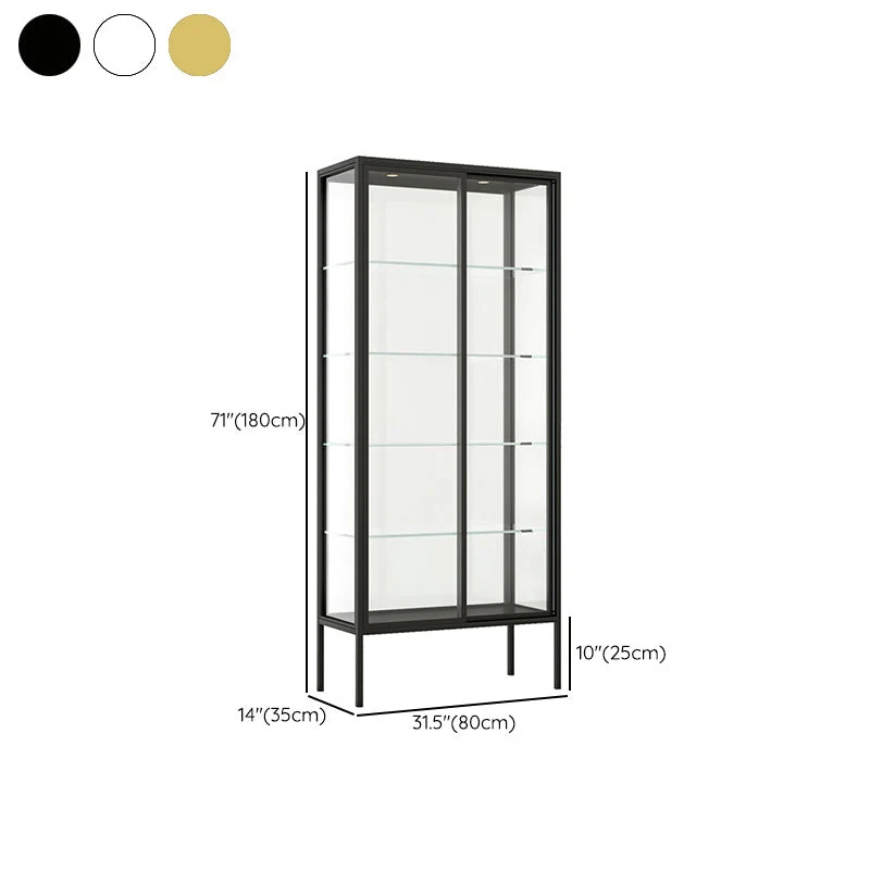 Mobile buffet Glam Curio con ante vetro e metallo per soggiorno Clearhalo