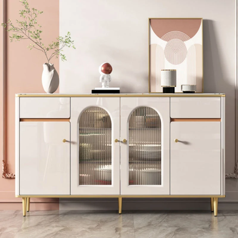 Mobile buffet moderno legno con espositore con ante per sala da pranzo Clearhalo