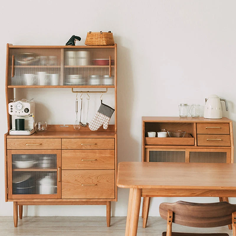 Mobile buffet moderno pino, con ante vetro e ante Clearhalo