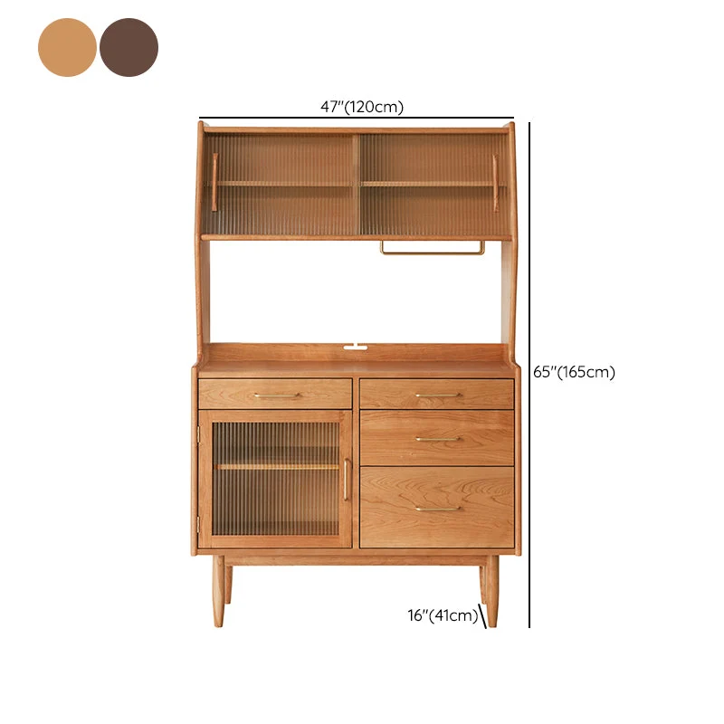 Mobile buffet moderno pino, con ante vetro e ante Clearhalo