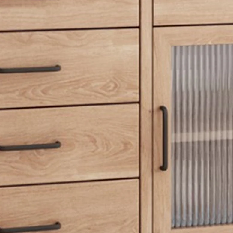 Mobile buffet pino con espositore ultra moderno con cassetti per sala da pranzo Clearhalo
