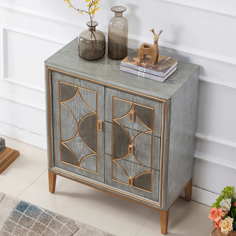 Mobile credenza Glam Dining Server legno e metallo con cassetti e contenitori Clearhalo