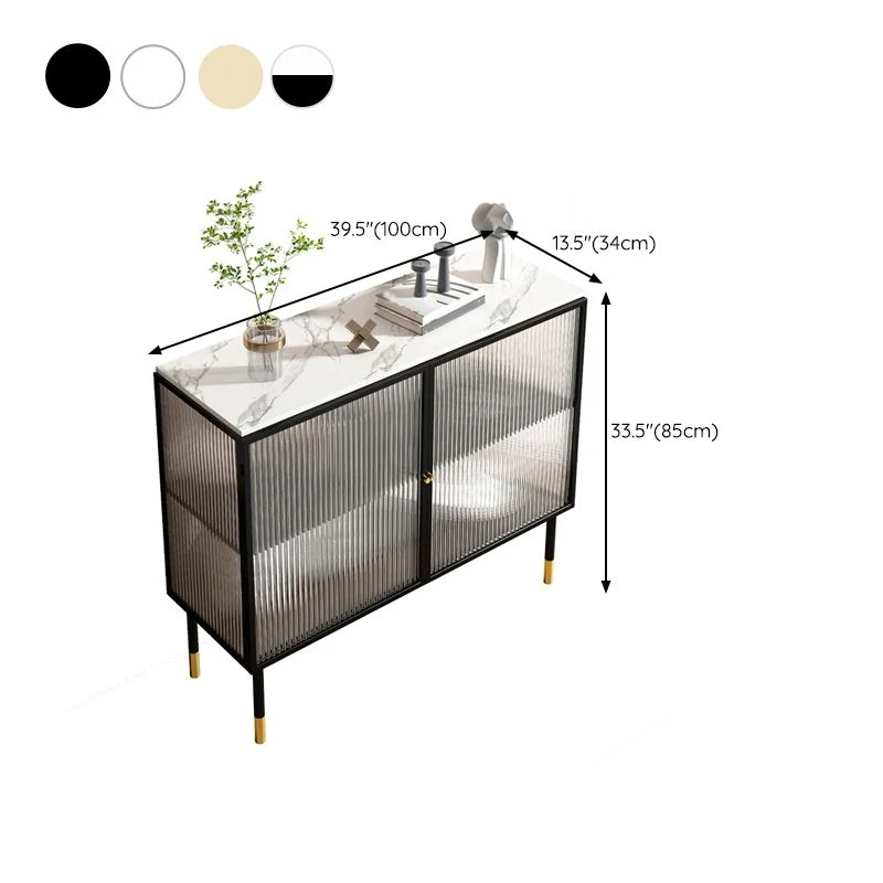 Mobile moderno metallo con ante vetro per sala da pranzo Clearhalo
