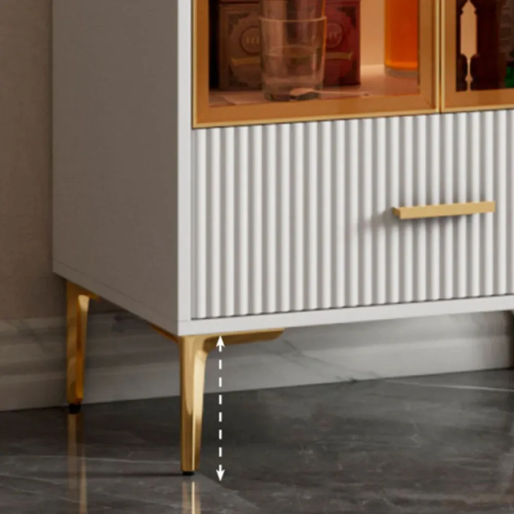 Mobile portaoggetti contemporaneo finto legno con ante vetro per sala da pranzo Clearhalo