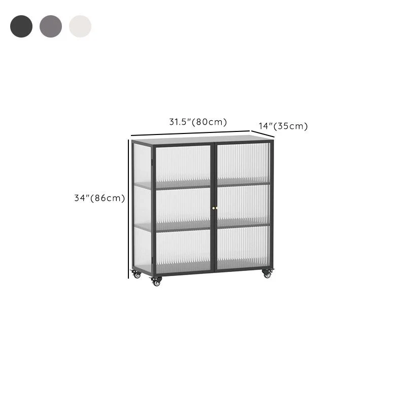 Mobile portaoggetti metallo moderno con ante vetro per sala da pranzo Clearhalo