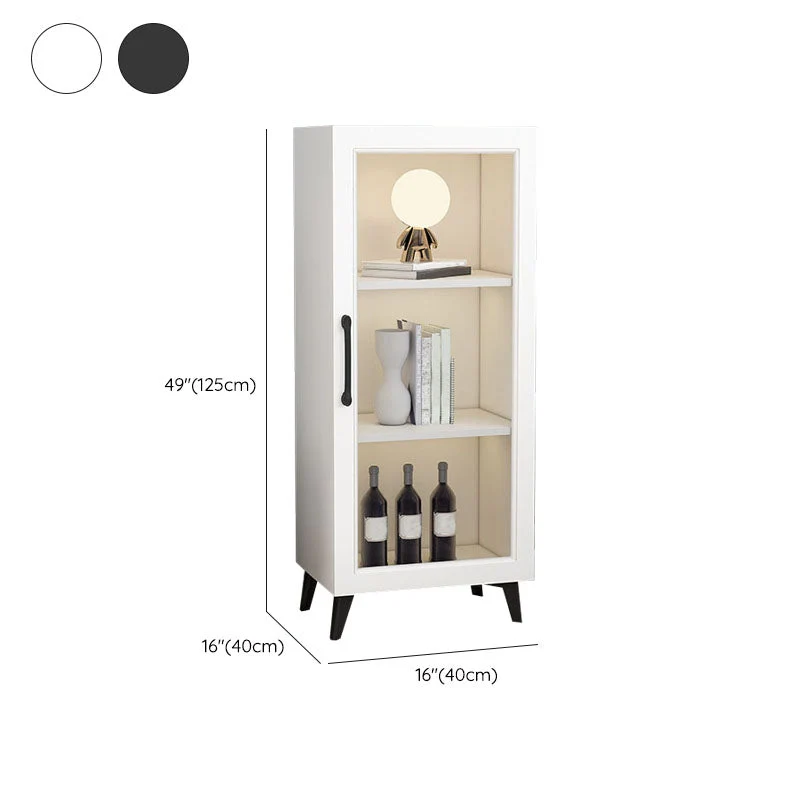 Mobile portaoggetti moderno con ante vetro finto legno espositore con anta Clearhalo