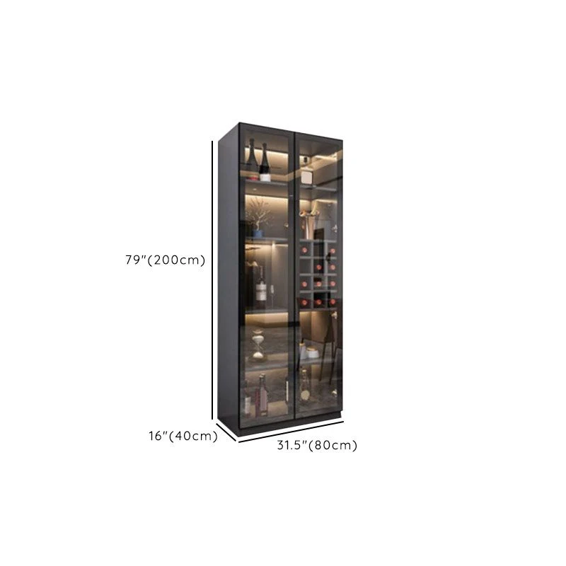 Mobile portaoggetti moderno finto legno con espositore con illuminazione Clearhalo