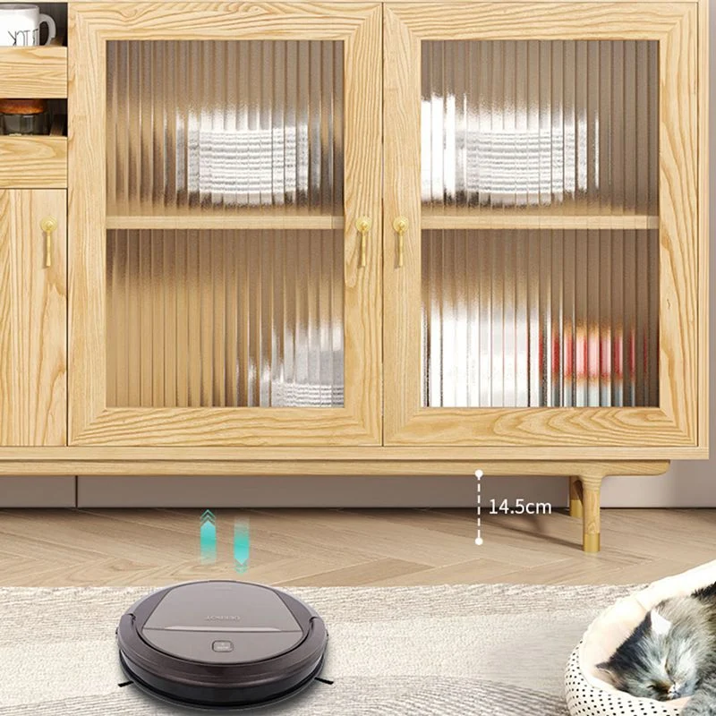 Mobile portaoggetti moderno frassino con porte vetro per sala da pranzo Clearhalo
