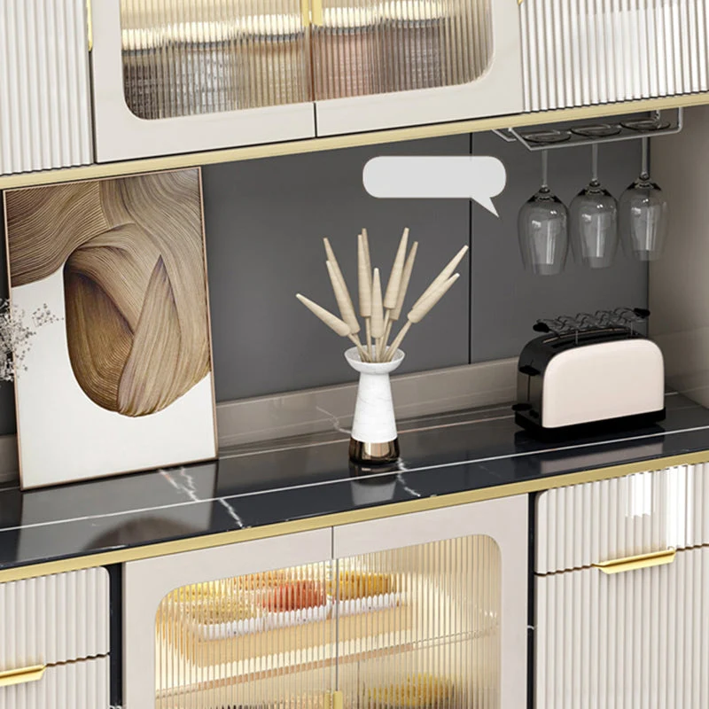 Mobile portaoggetti moderno legno con ante vetro e ante vetro Clearhalo