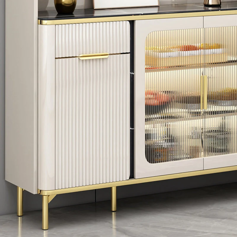 Mobile portaoggetti moderno legno con ante vetro e ante vetro Clearhalo